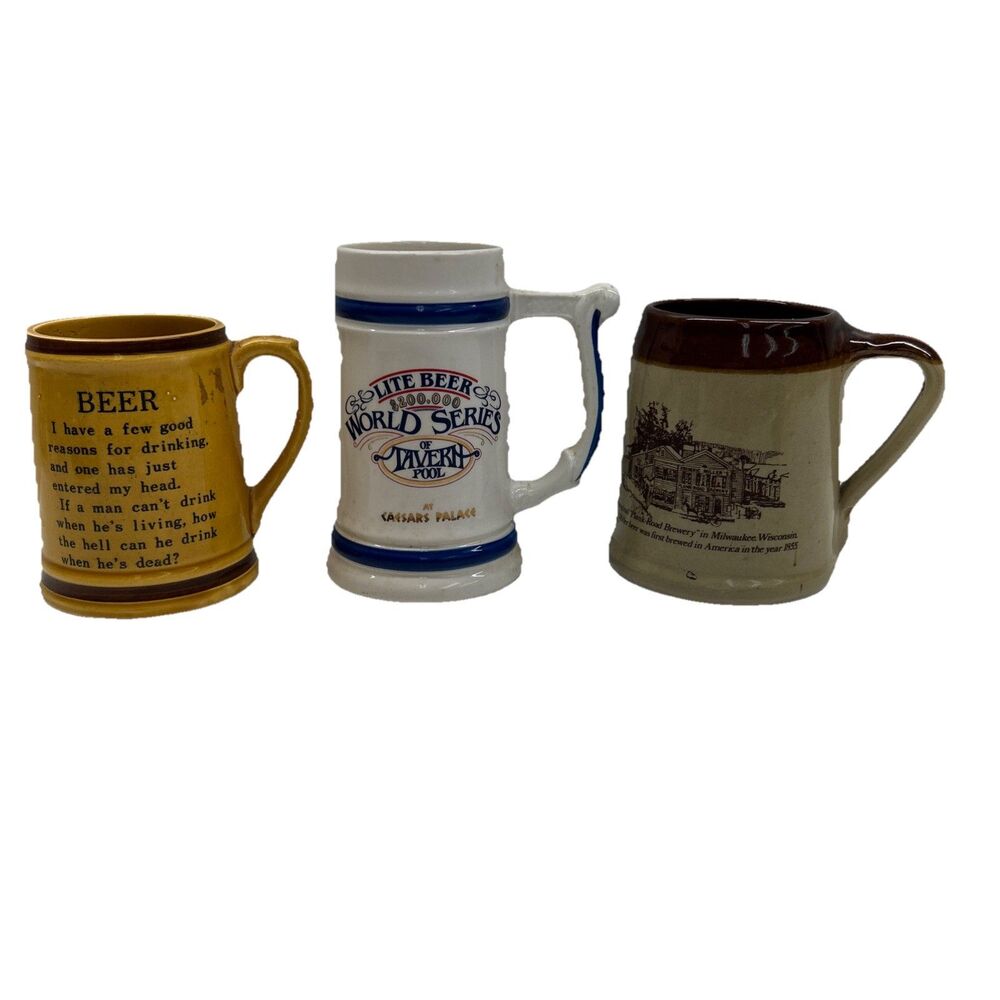 LOT OF 3 -‎ Vintage Beer Mugs VGC